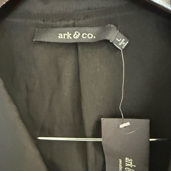 Ark & Co NWT L Gold and Black Blazer jacquard thicker metallic tuxedo cut blazer - Picture 6 of 12
